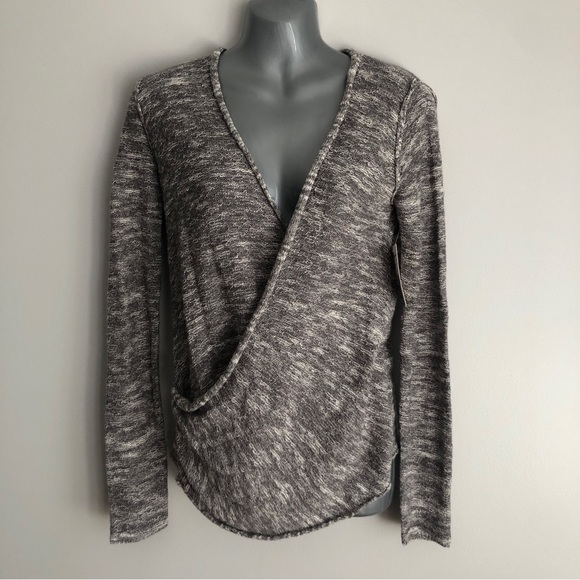 Free people Gotham wrap top cream/gray xs nwt $98 - Picture 3 of 5